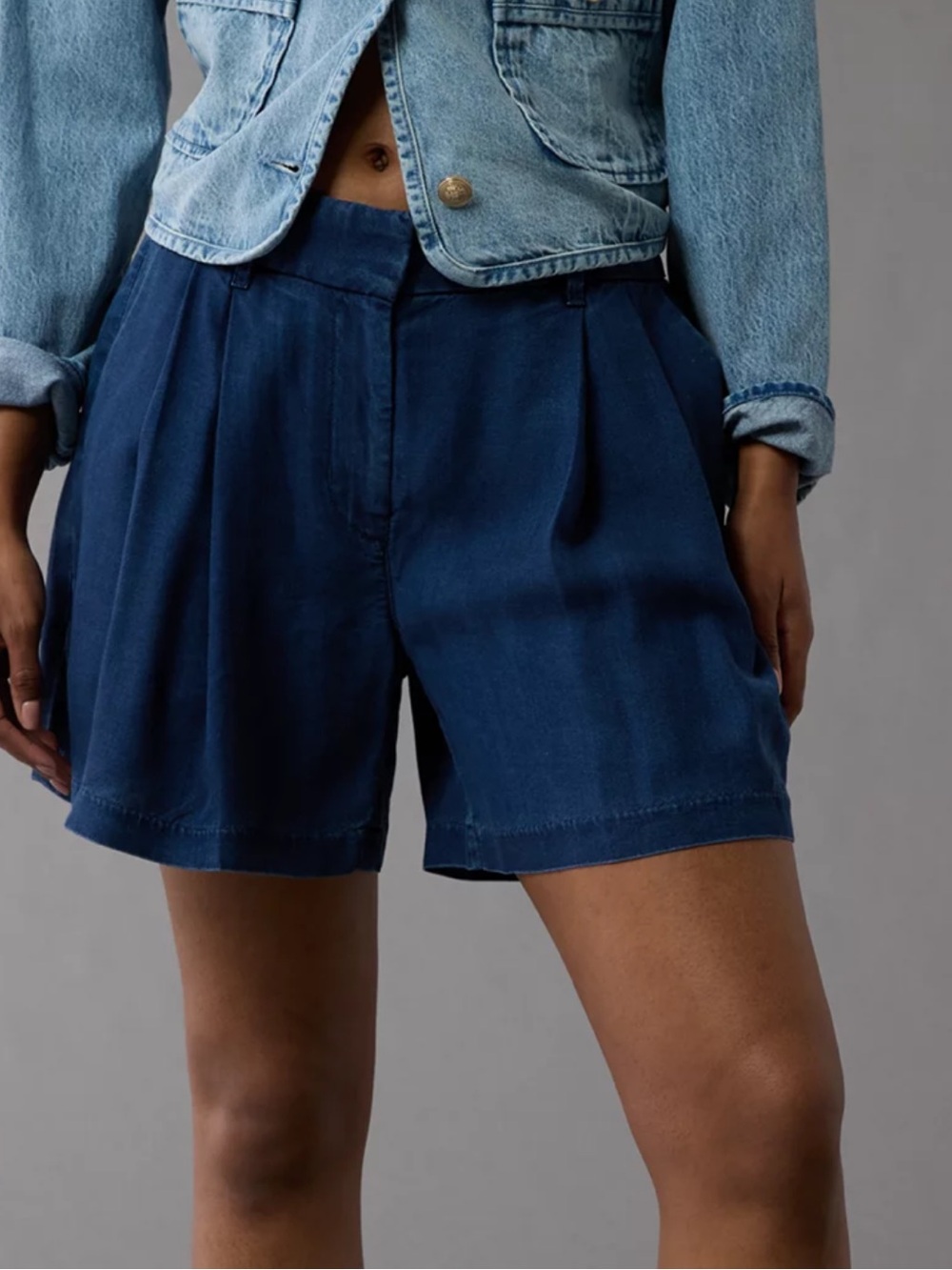 American Eagle Women’s High Rise Trouser Shorts. Blue. Plus Size 18. NWT